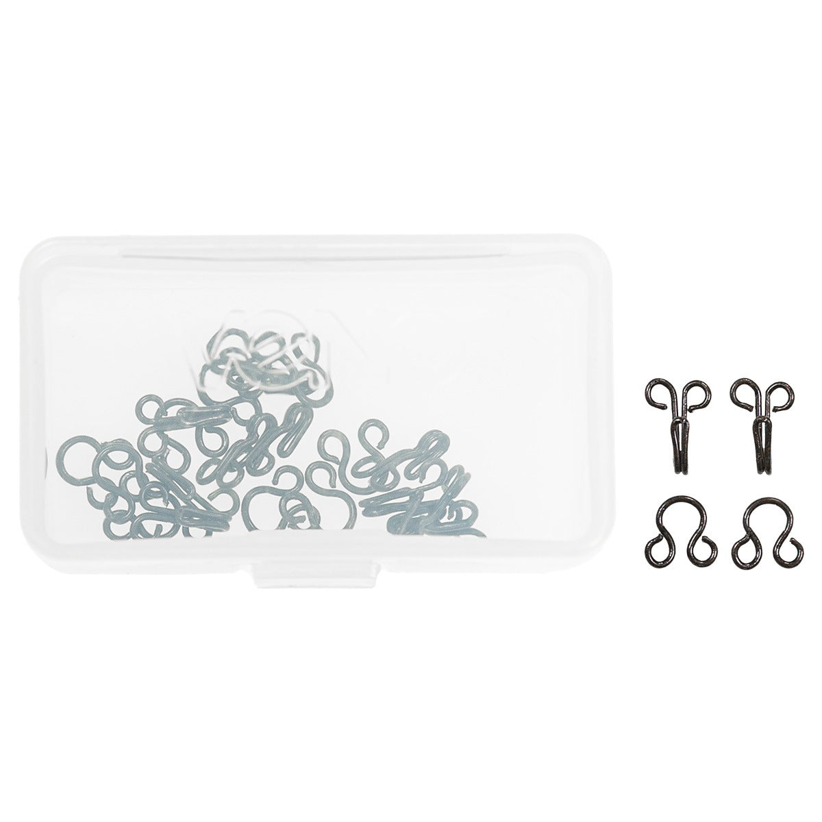 Schwarze Haken und Augen No. 1 von VENO – 24-teiliges Set für feine Verschlüsse an Kleidung